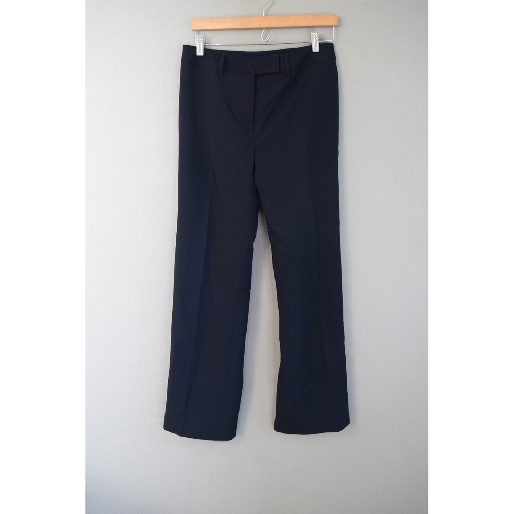 Jana Kos Dress Pants 4 Navy Blue Boot Leg Tailored Career Women Trousers